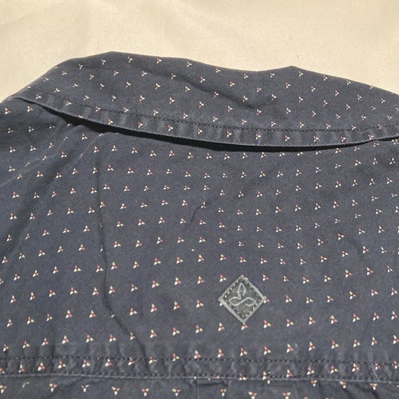 PrAna Navy Triangle Pattern Button Down Shirt XXL - Picture 5 of 11